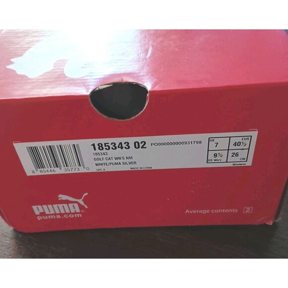 Puma Golf Shoes 9.5 New w/Box Women White Silver Cat 185343 02 no Tags Attached - Picture 8 of 10